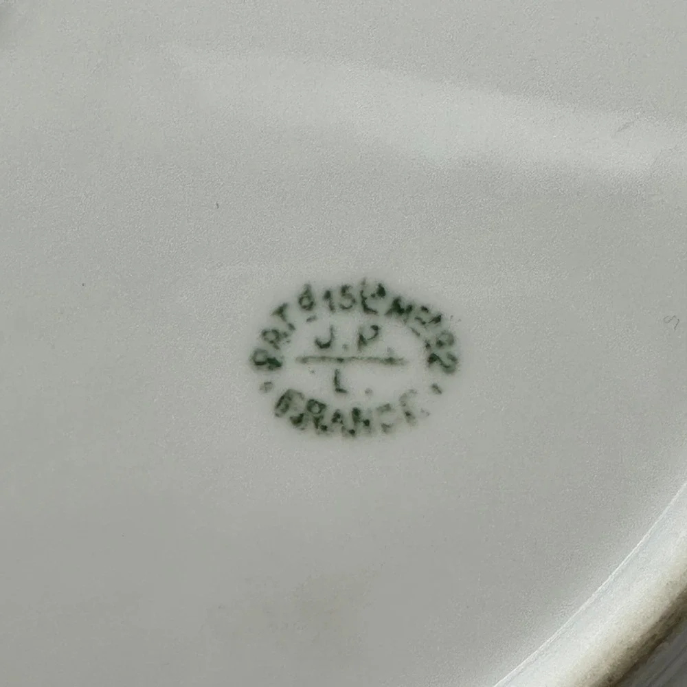 Antique J.P. L. France Limoges Hand Painted Berry Scalloped Gold Gilt Plate 8.5